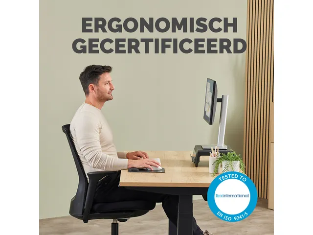 Muismat met polssteun Fellowes Breyta zwart 20x24cm