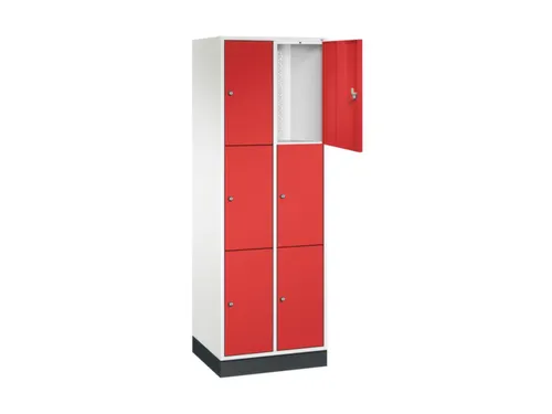 lockerkast,HxBxD 1950x620x500mm,2x3vakken,cil.-slot,sokkel