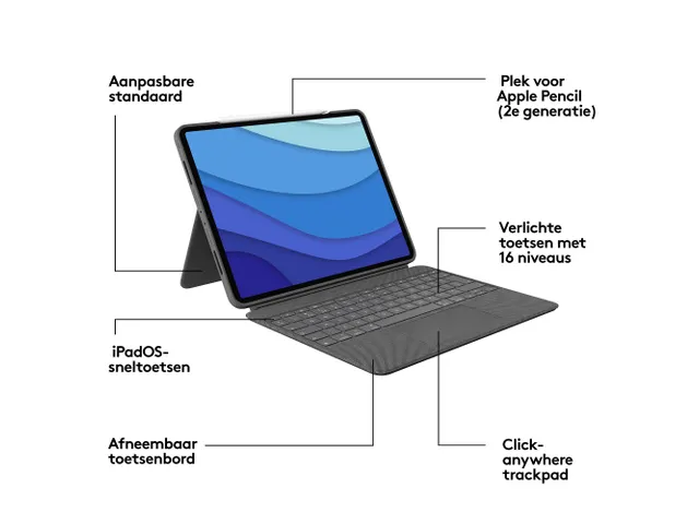 Logitech Combo Touch-toetsenbordcase voor iPad Air (4e en 5e generatie
