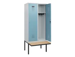 locker met bank,HxBxD 1950x800x815mm,2vak,vak B 400mm,cilinderslot