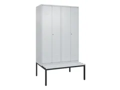 PBM-locker met bank,HxBxD 2120x1200x815mm,4vak,vak B 300mm,cil.-slot