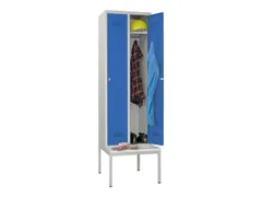 locker met bank,HxBxD 2150x600x500mm,2vak,RAL7035,front RAL5010