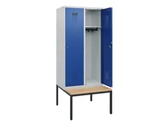 locker met bank,HxBxD 1950x800x815mm,2vak,vak B 400mm,cilinderslot