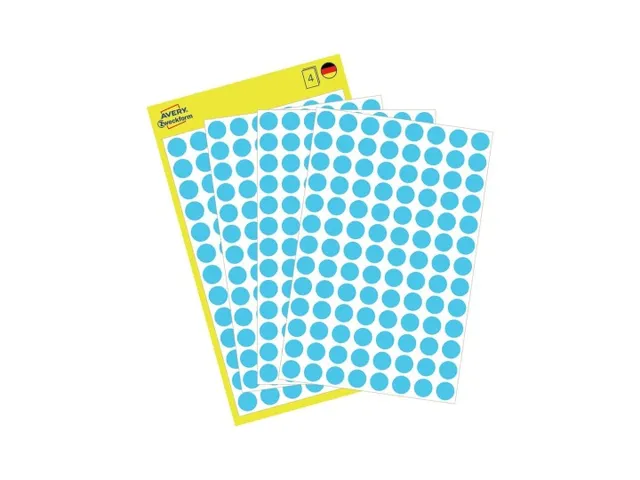 AVERY Zweckform 3011 Zelfklevende Markeringspunten Blauw - 416 Stuks Ø 8 Mm Op 4 Vellen | Ronde Stickers Voor Kleurcodering