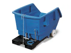 PE-kiepbak,HxLxB 1095x1660x1173mm,1m³,draagverm. 250kg,blauw,wielen