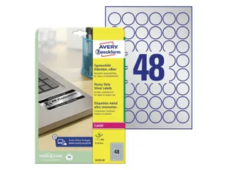 Etiket Avery L6129-20 rond 30mm zilver 960stuks - 1