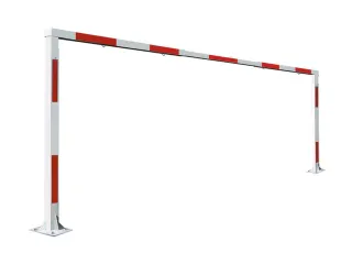 hoogtebegrenzer,HxB 2200-3570x3850-5200mm,paal rood/wit - 3