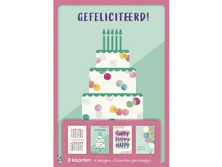 Hallmark Wenskaarten Gefeliciteerd 8 Stuks Assorti - 2
