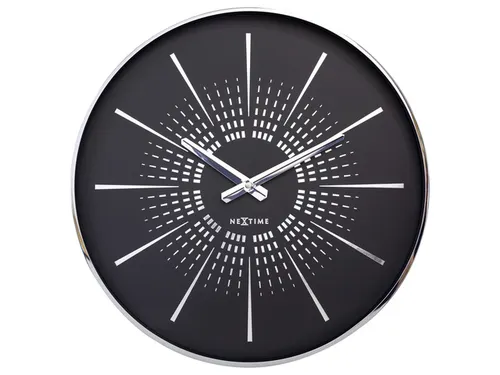 Stille wandklok - 40cm- Zwart - Metaal -NeXtime "Excentric"