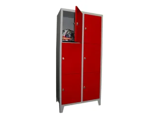 lockerkast,HxBxD 1850x800x500mm,2x3vakken,RAL7035,front RAL3000 - 2