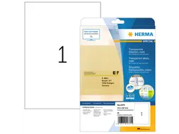 HERMA 4375 Transparante folie-etiketten Mat A4 210x297mm 25 stuks