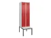 locker met bank,voor scheiding van kleding,HxBxD 2120x600x815mm,2vak