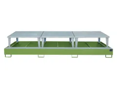 opvangbak,v. 3xIBC,opvangvol. 1000l,HxBxD 780x3850x1460mm