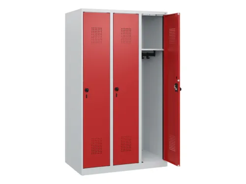schoollocker,HxBxD 1530x900x500mm,3vak,vak B 300mm,draaigrendel