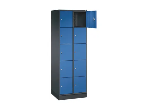 lockerkast,HxBxD 1950x620x500mm,2x5vakken,cil.-slot,sokkel