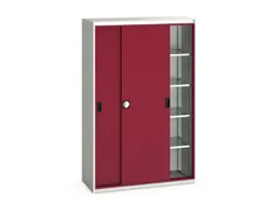 werkplaatskast 2000x1300x550mm 4xStalen bodem RAL7035 front RAL3004