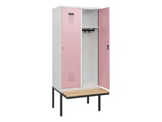 locker met bank,HxBxD 1950x800x815mm,2vak,vak B 400mm,cilinderslot - 1