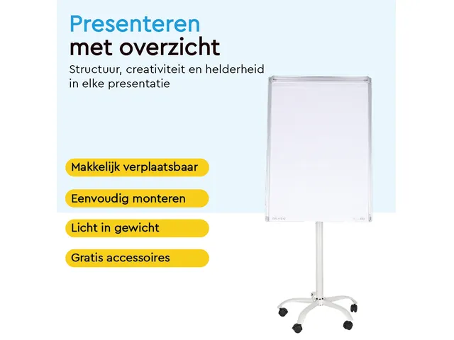 BRASQ Flipover Mobiel 70x100cm Magnetisch Wit inclusief accessoires