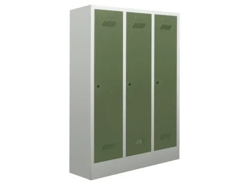 lockerkast v. kinderen,HxBxD 1600x930x500mm,3vak,RAL7035,front RAL6011