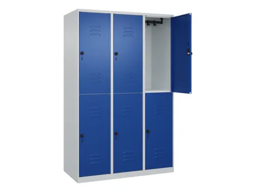 dubbeldekse locker,HxBxD 1850x1200x500mm,3x2vak.,vak B 400mm