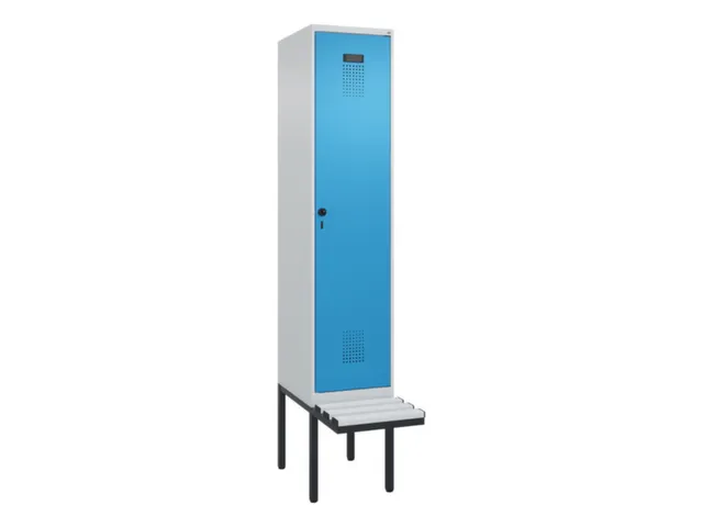 locker met bank,voor scheiding van kleding,HxBxD 2120x400x815mm,1vak
