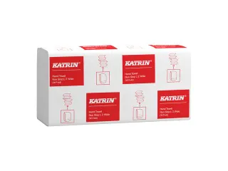 Handdoek Katrin 61549 W-vouw 2-laags wit 320x240mm 25x120 stuks - 2