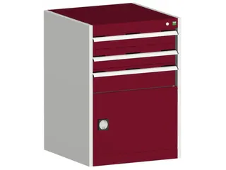 ladekast HxBxD 900x650x525mm 3laden RAL7035 front RAL3004 - 2