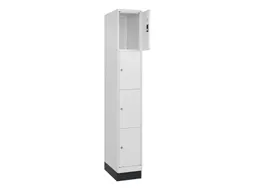 lockerkast,HxBxD 1950x300x500mm,1x4vakken,vak B 300mm,cil.-slot,sokkel