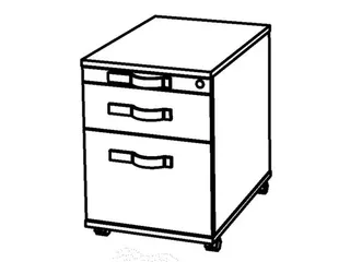 mobiel ladeblok,HxBxD 590x428x560mm,1 MA,1lade(n),Gestreepte greep - 5