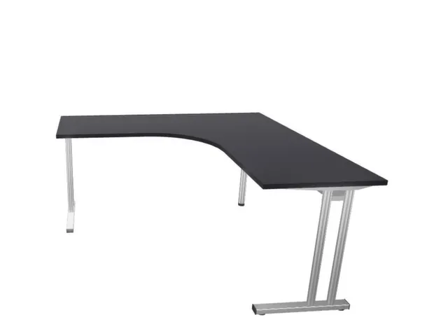 bureau in vrije vorm,HxBxD 740x1600x1600mm,vrije vorm,CC-zwart