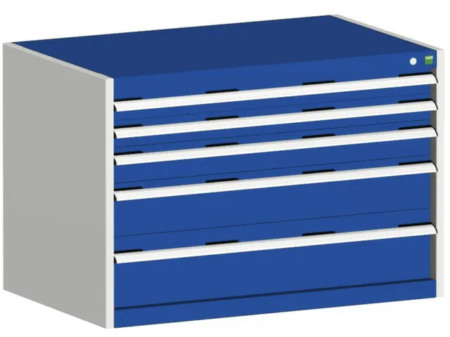 ladekast HxBxD 700x1050x650mm 5laden RAL7035 front RAL5010