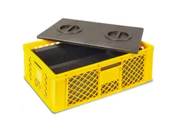 Euronorm-stapelbak,m. isoleerbox,HxLxB 240x600x400mm,20l,PE,geel