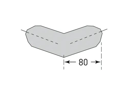 hoekbescherming,buitenhoek,v. binnen/buiten,been L 40mm,PU-schuim