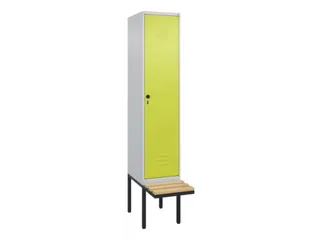 locker met bank,HxBxD 2120x400x815mm,1vak,vak B 400mm,draaigrendel - 1