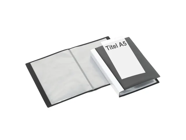 Showalbum Foldersys A5 PP 40 tassen zwart met frontsheet