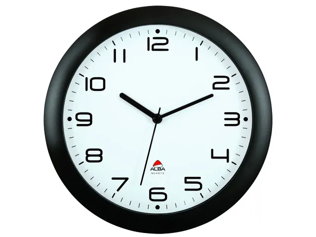 De Alba HORNEW wandklok met stille werking 30cm. Zwart