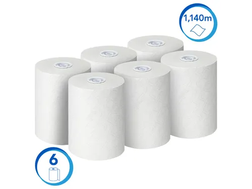 Handdoekrol Scott Essential Slimroll 1-laags 190m wit 6695