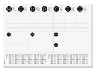 Designonderlegger Sigel week- planner A3 27/28 42x29,7cm 30 vel met to - 2