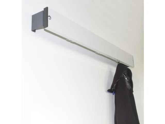 wandkapstok,HxL 100x1015mm,3jashaken,aluminium/staal,RAL 9006/RAL 7016