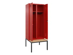 locker met bank,voor scheiding van kleding,HxBxD 2120x800x815mm,2vak
