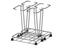 Afvalverzamelaar 4x70 Liter Afvalzakken Rvs Verrijdbaar Ral9003