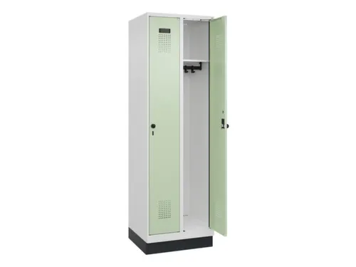locker,HxBxD 1950x600x500mm,2vak,vak B 300mm,draaigrendel,sokkel