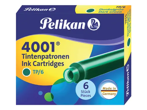 Inktpatroon Pelikan 4001 donkergroen 6 stuks