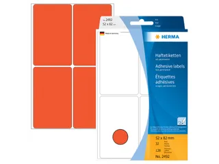 HERMA 2492 Universele etiketten 52x82mm Rood 128 stuks - 2