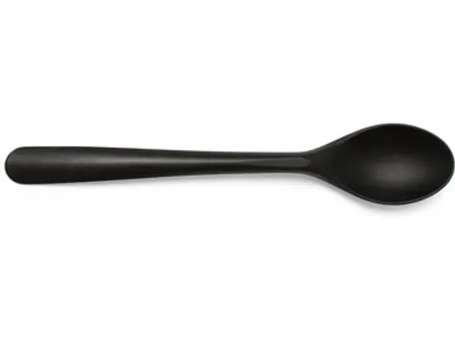 Folia dessertlepel herbruikbaar uit CPLA 14,5 cm zwart 50 stuks