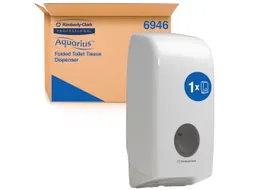 Toiletpapierdispenser Kimberly Clark Aquarius gevouwen wit 6946