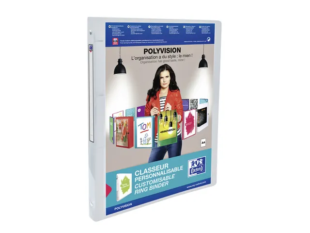 Presentatieringband Oxford Polyvision A4 4 rings O-mech 15mm transpara