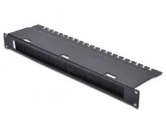 Panneau câblage 1U avec brosse Plaque support câble 480x120mm Noir