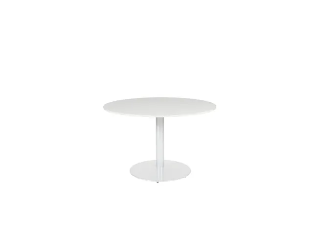 Linesto Vergadertafel Vaste Hoogte 120cm Rond Grijs 25mm Wit