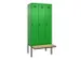 locker met bank,voor scheiding van kleding,HxBxD 2120x900x815mm,3vak